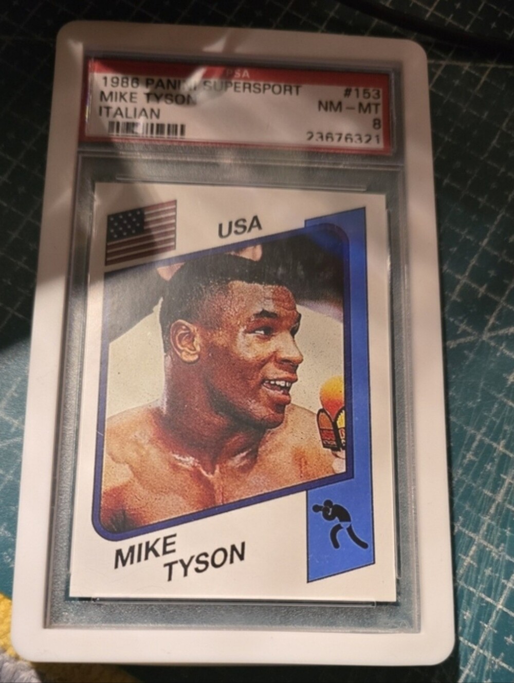 1986 Panini Supersport Mike Tyson #153 PSA 8
